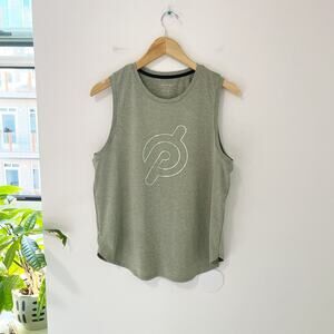 Peloton Green Logo Workout Muscle Tank Size Medium